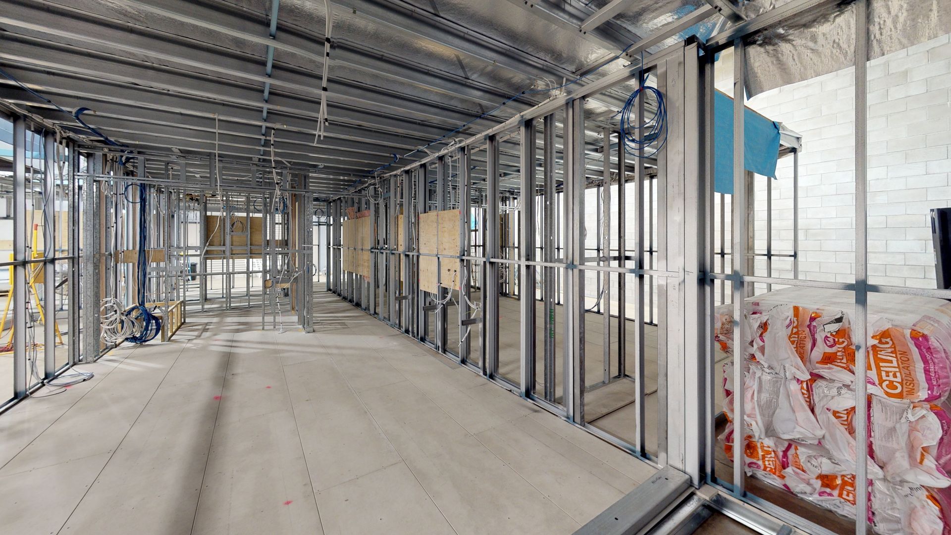 A 3d model of a building under construction.