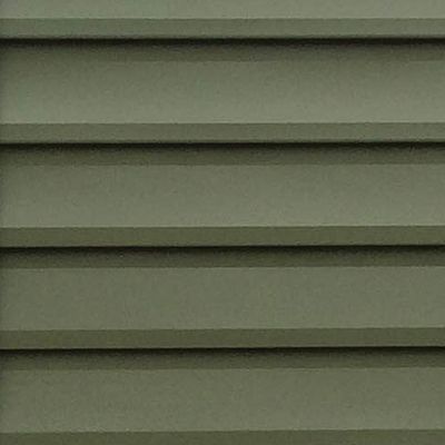 Green horizontal siding.
