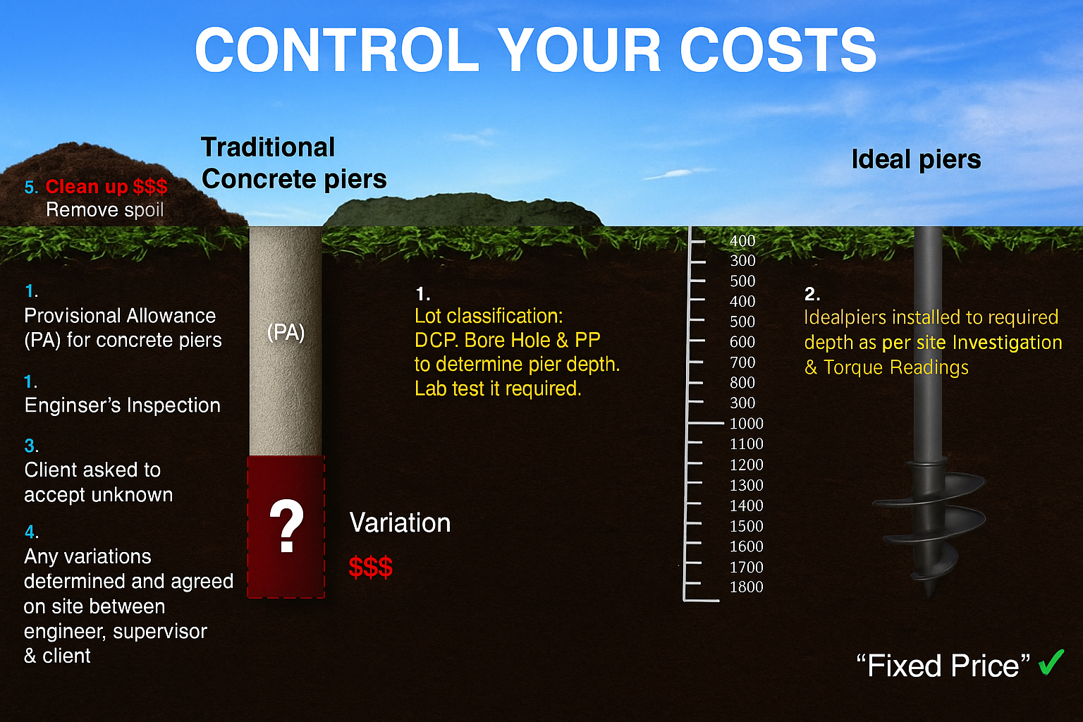 Concrete Piers vs Screw Piles for Home Foundation Repairs