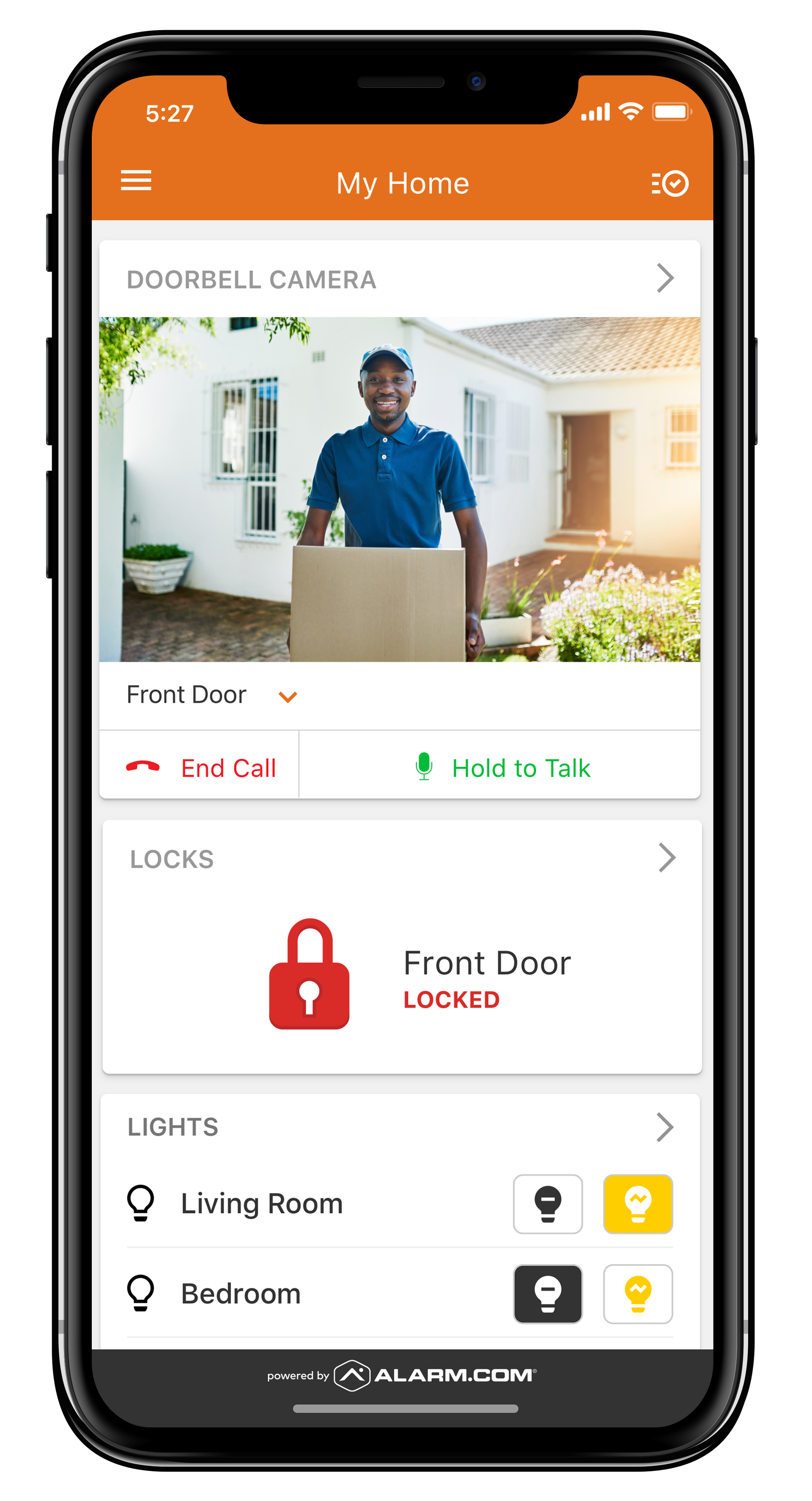 Video doorbell iPhone dashboard builder