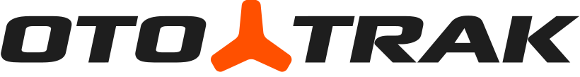 A black and orange logo for oto trak on a white background.