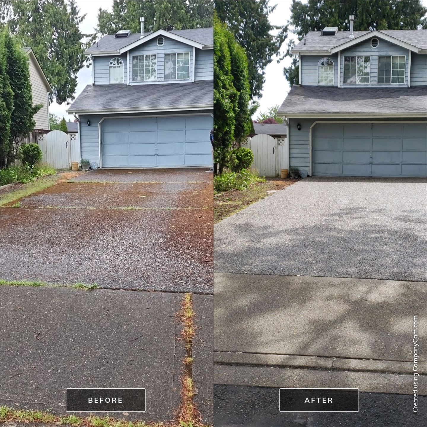 before and after driveway cleaning tacoma