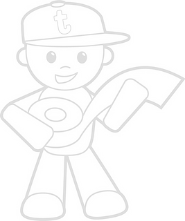 Tickitape logo featuring a cartoon character wearing a baseball cap with a ‘t’ on it, holding a roll