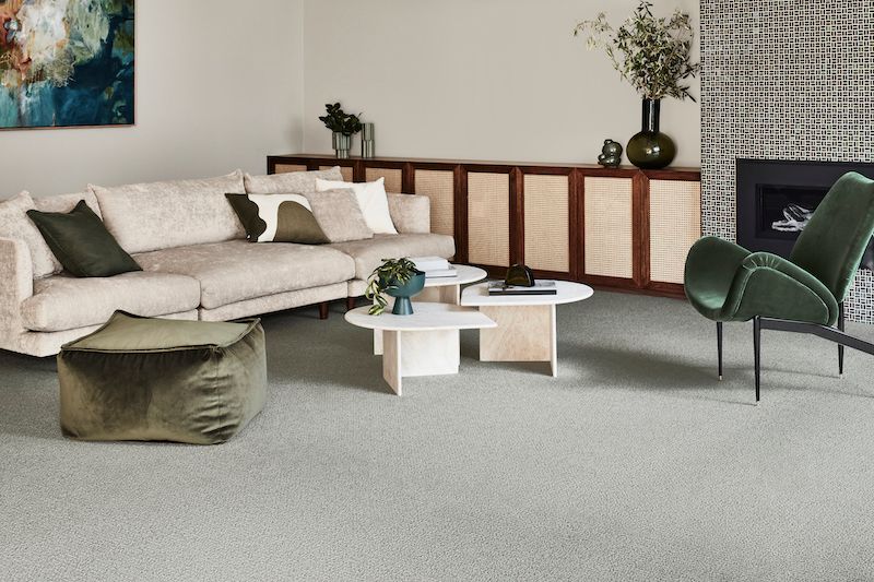 A Living Room With A Couch — Mid Coast Flooring & Blinds In Old Bar, NSW