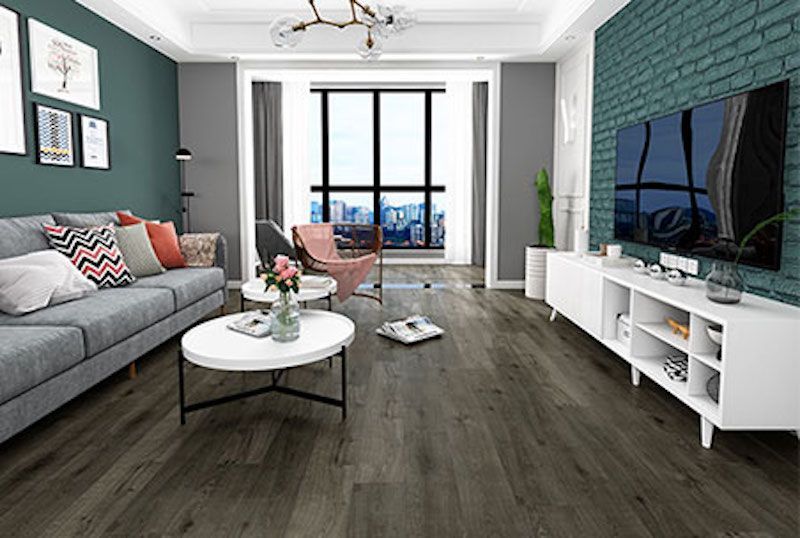 A Living Room With Hardwood Floors — Mid Coast Flooring & Blinds In Wingham, NSW
