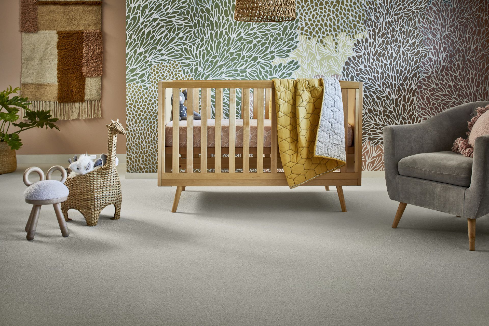 A Kitchen With White Cabinets And A Stainless Steel Refrigerator — Mid Coast Flooring & Blinds In Taree, NSW