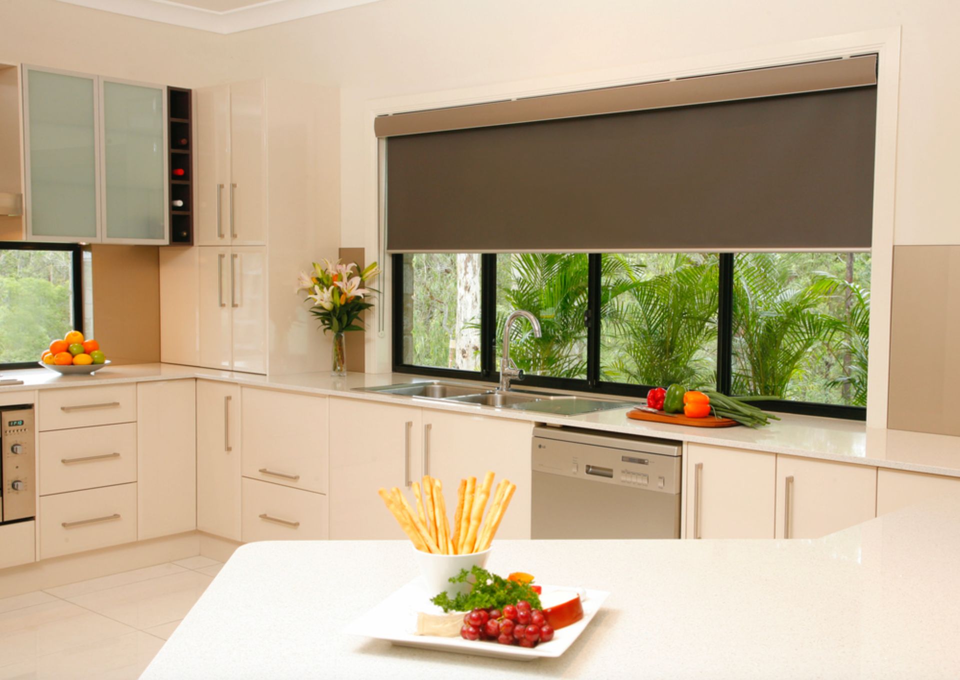 A Couple Of Windows With Blinds On Them In A Room — Mid Coast Flooring & Blinds In Taree, NSW