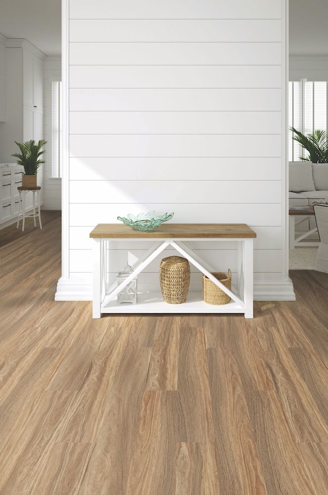 There Is A Wooden Table In The Middle Of The Room — Mid Coast Flooring & Blinds In Taree, NSW