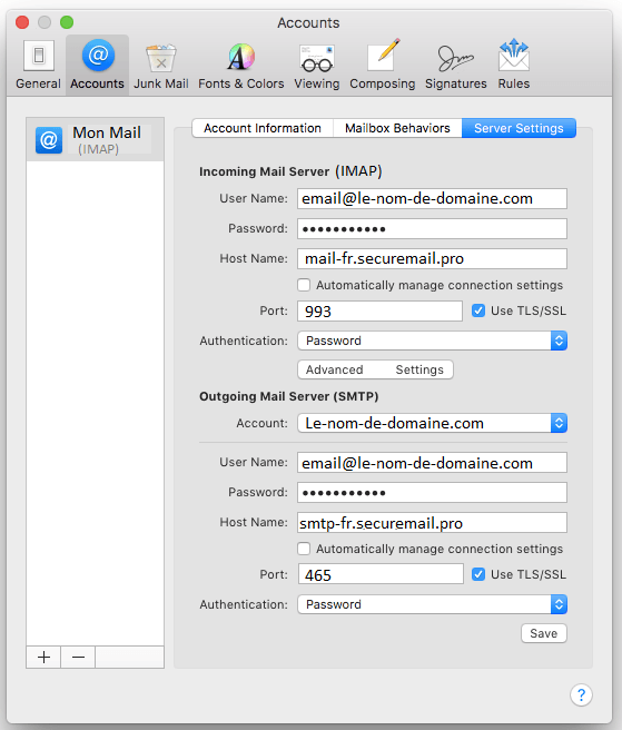 mac mail outgoing settings