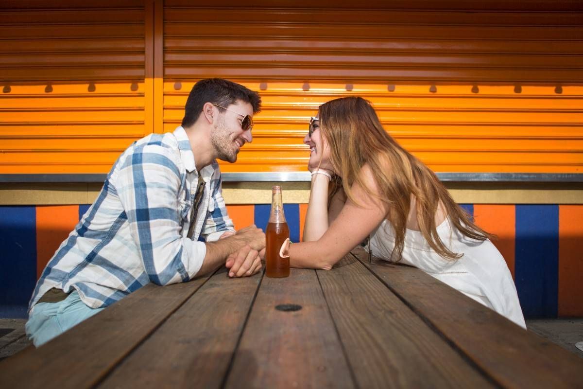 couple looking in each other eyes