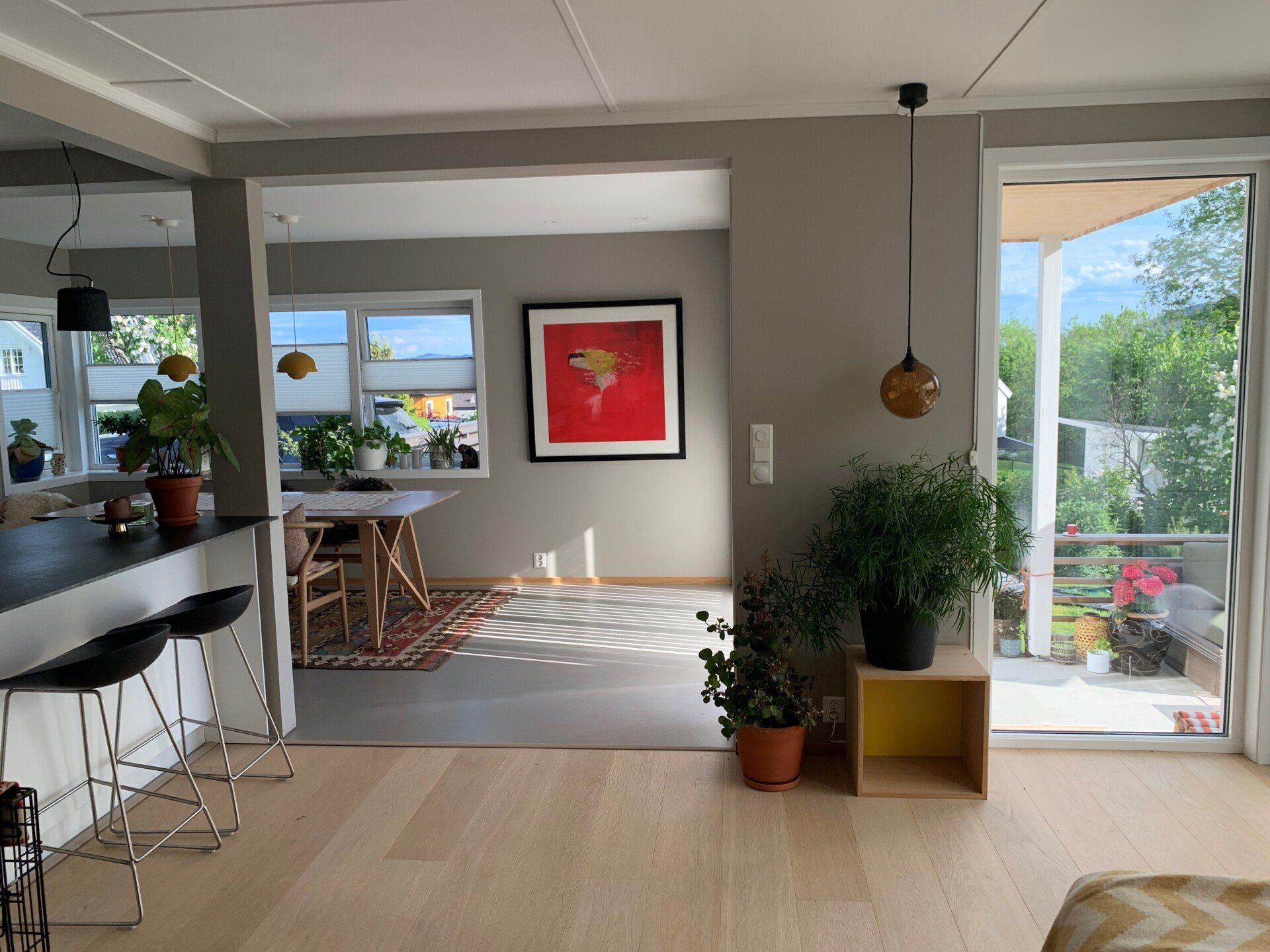 Tilbygg til tomannsbolig i Lier. Utvidelse av kjøkken.