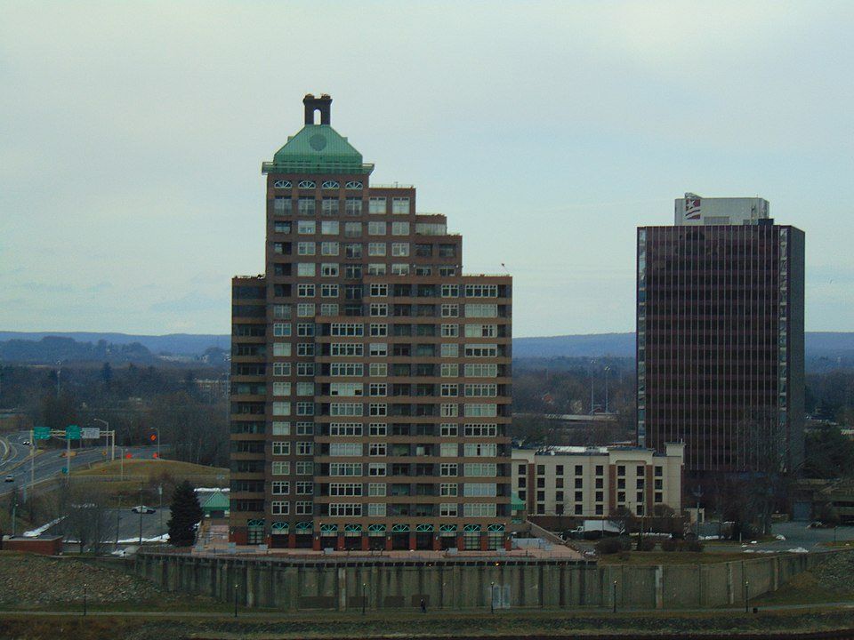 East Hartford CT skyline near the Connecticut River