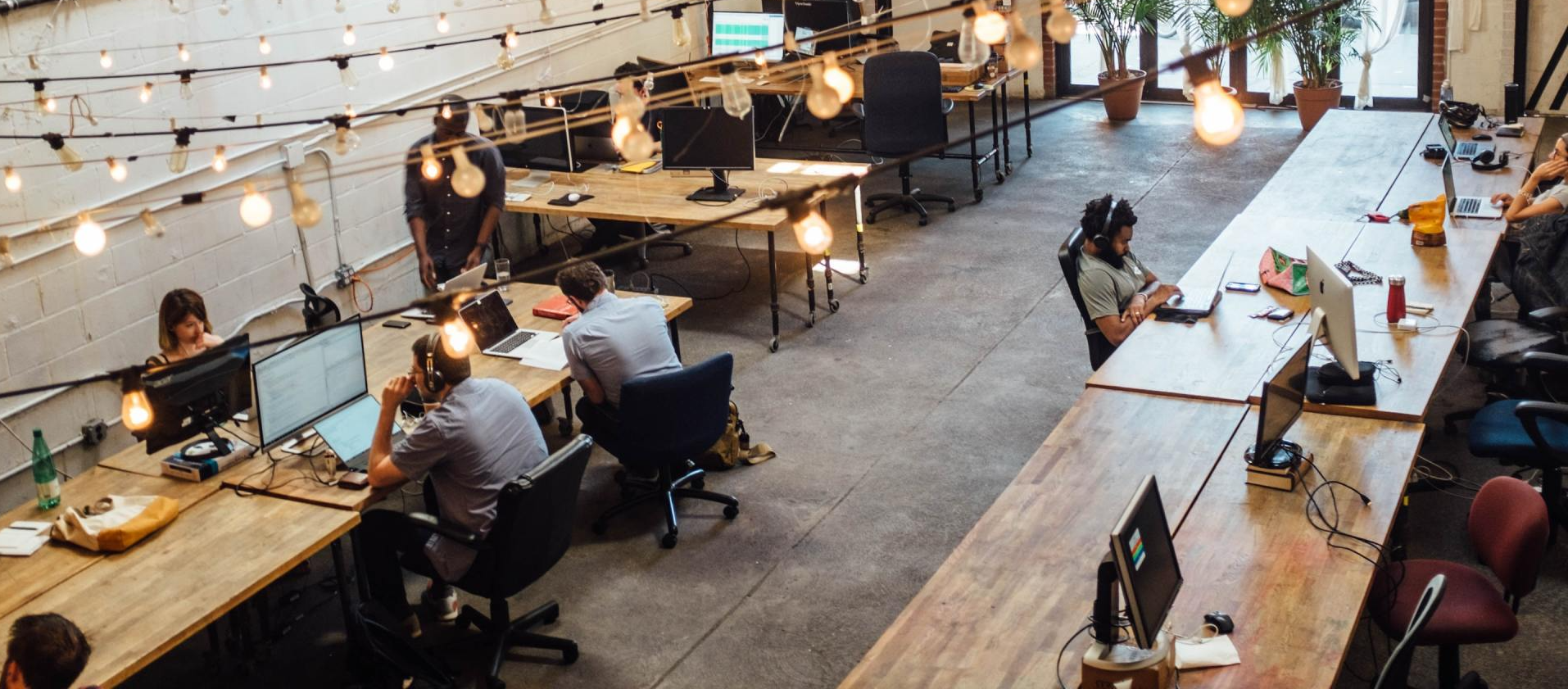 office with people at shared desks