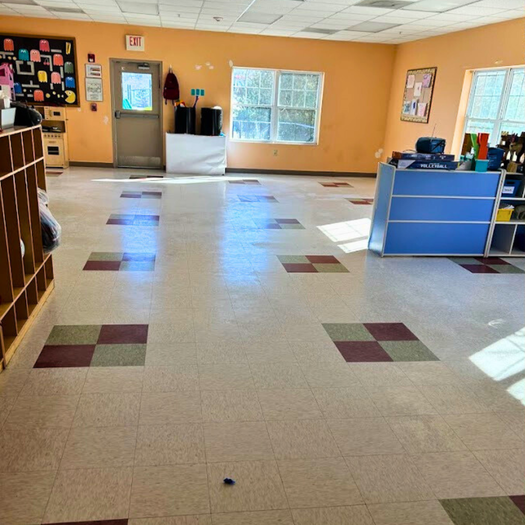 school strip and wax floor cleaning before
