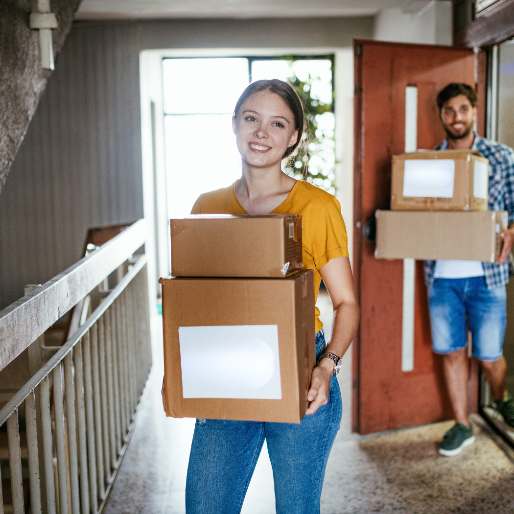 college student moving into off campus apartment