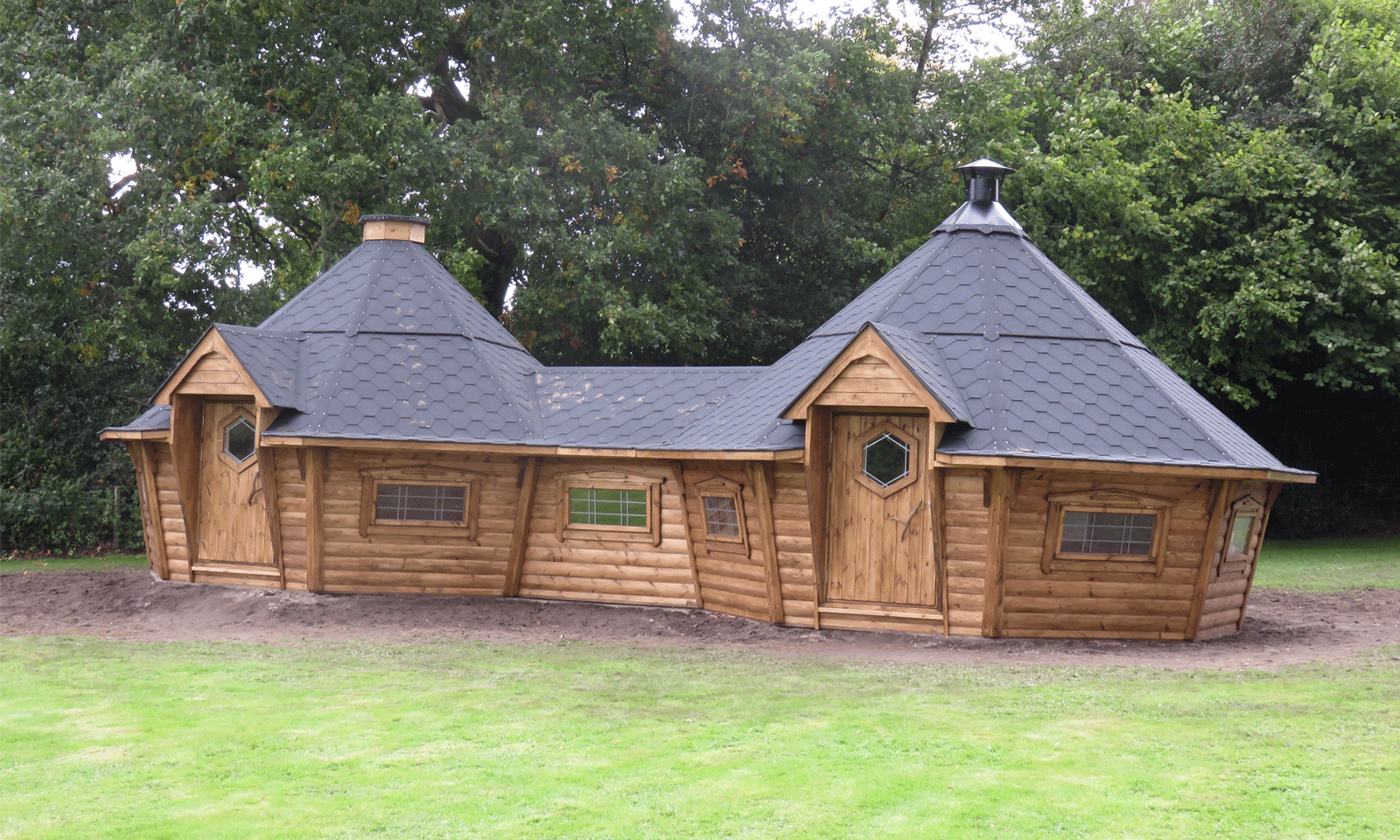 double hut BBQ hut built in gardens