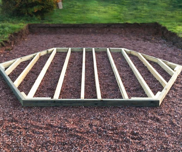 wooden base for barbecue hut