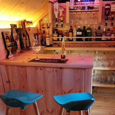 Classy Wooden Bar Inside of BBQ Lodge