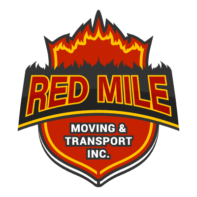 A logo for red mile moving and transport inc.