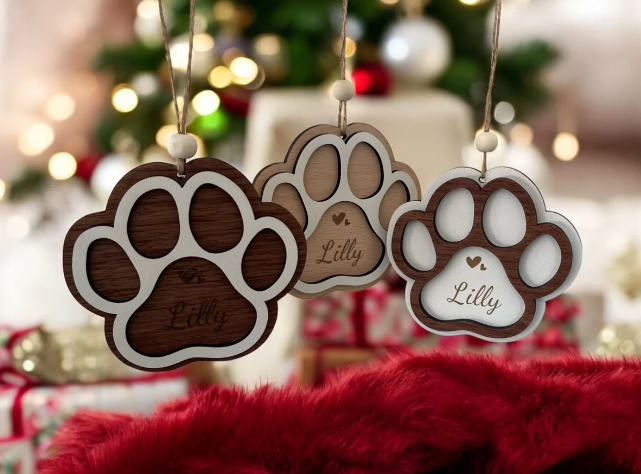 Paw Print Christmas Ornament