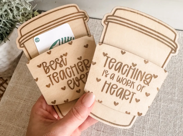 Teacher Gift Card Holder Cups