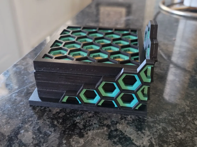 Teal Honey Comb Coasters