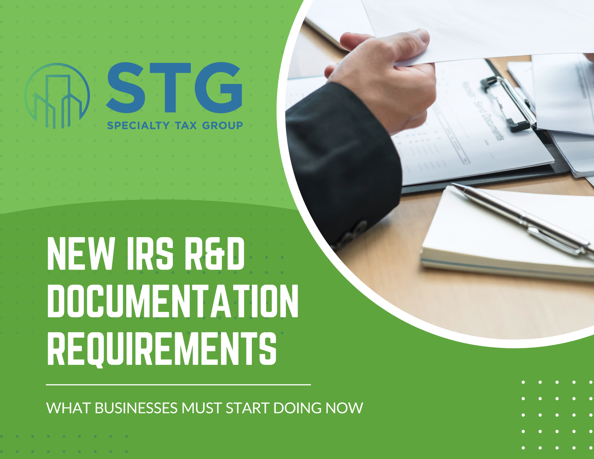 Green graphic with the text