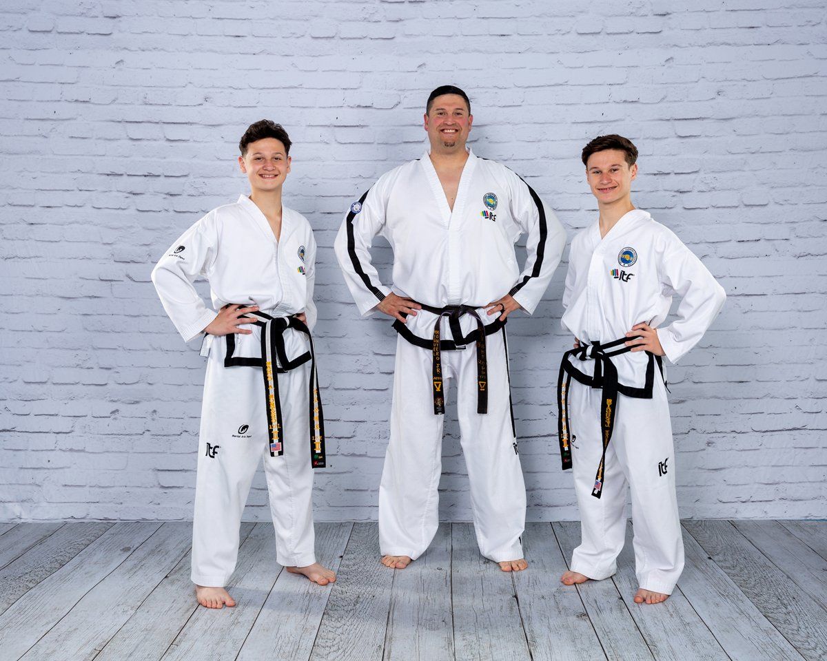 Taekwondo Teacher and Students