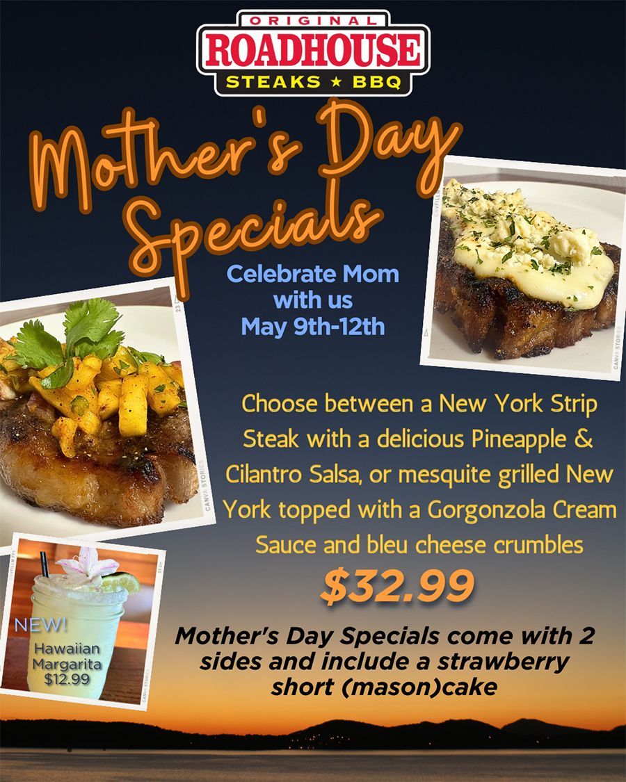original roadhouse steaks and bbq mothers day specials