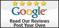 A google logo that says read our reviews post your own.