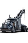 black and silver semi tow truck