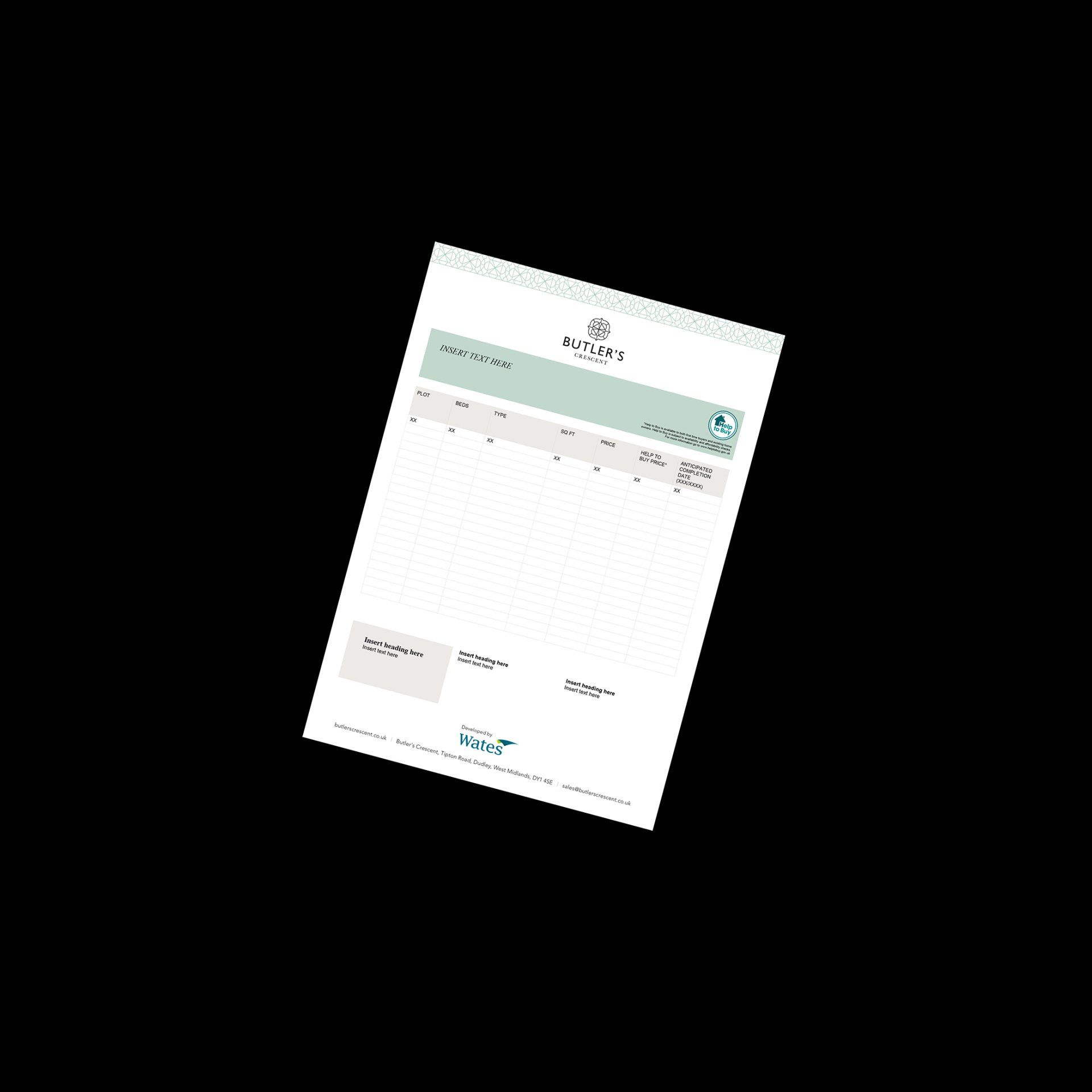 Butlers Crescent price list