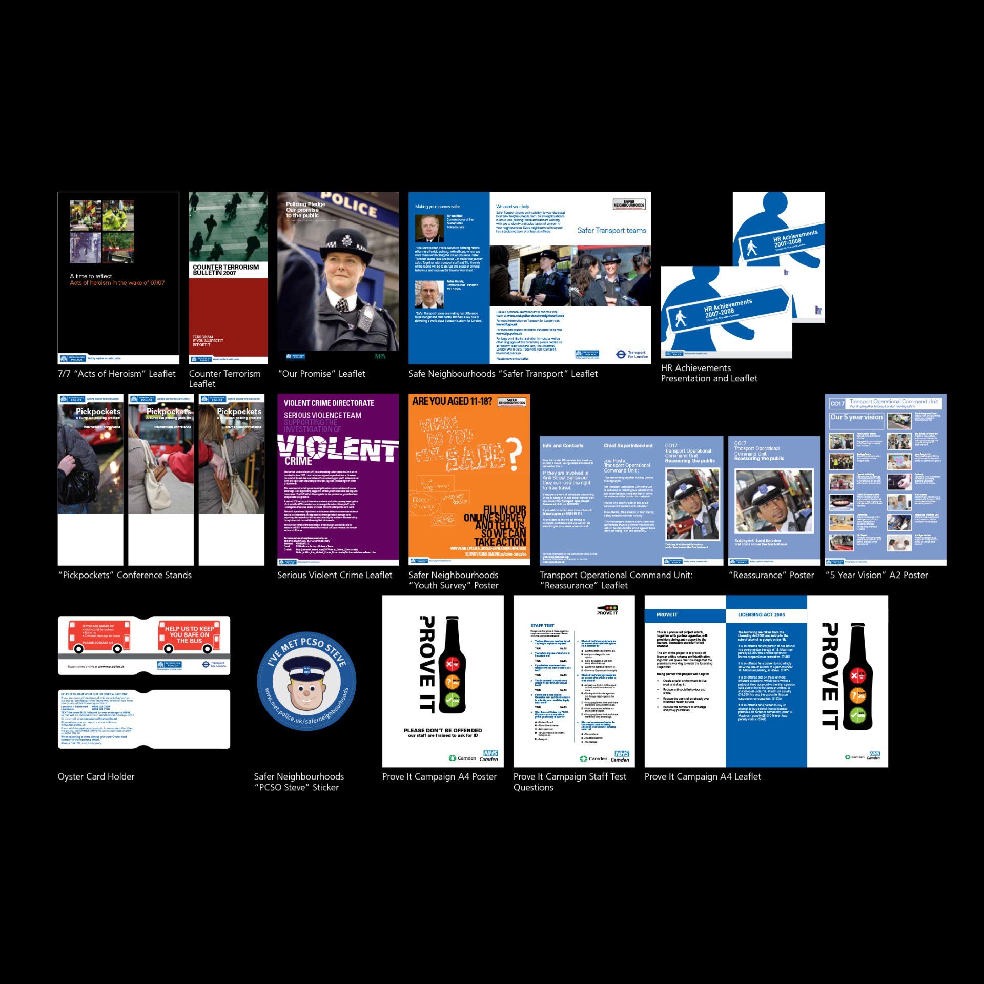 Metropolitan Police – a variety leaflets and posters