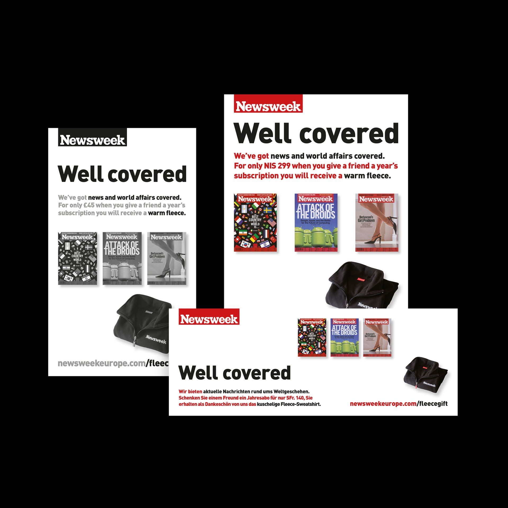 Newsweek Europe subscription advertisments