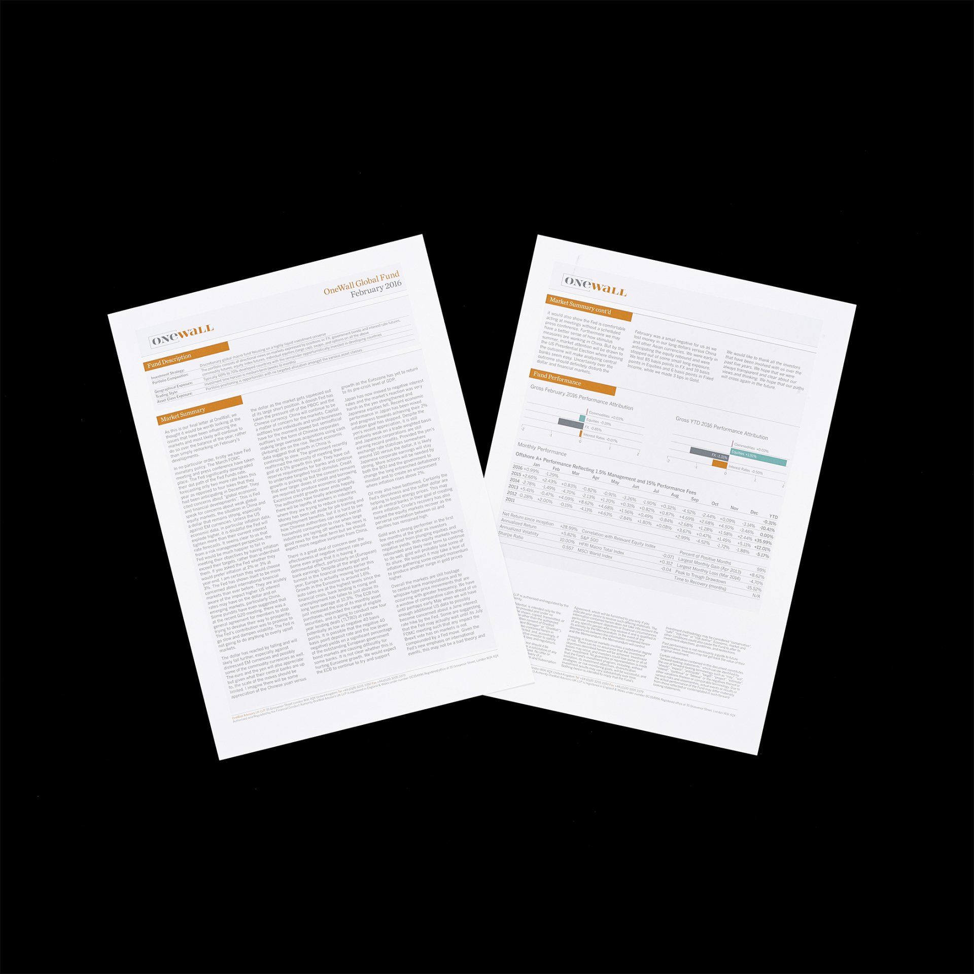 OneWall Investors Monthly Fund Performance Letter