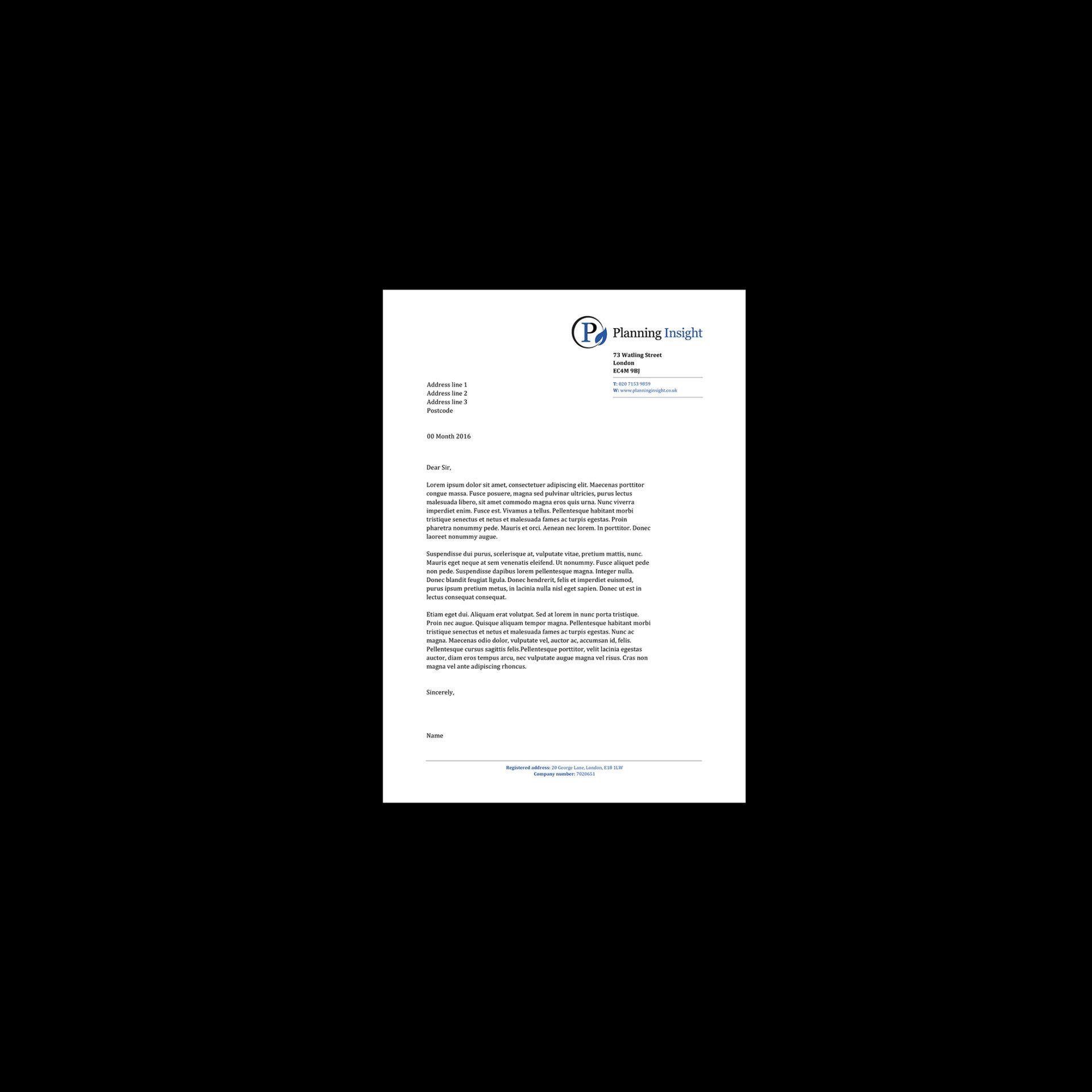 Planning Insight letterhead