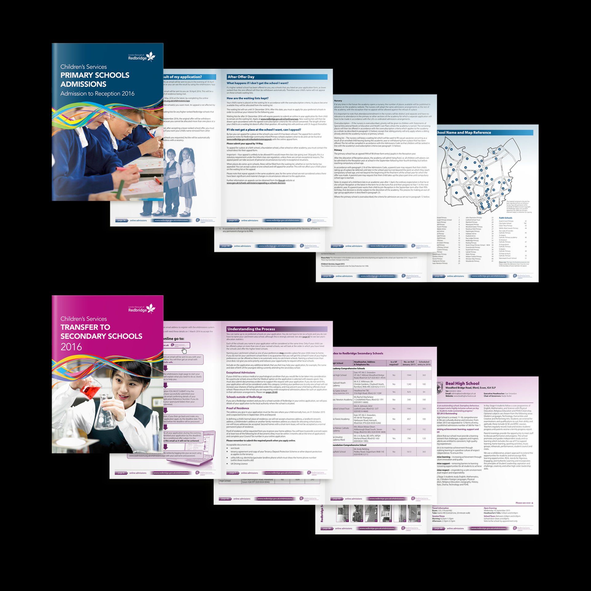 Redbridge Council Primary and Secondary School Admissions Brochures