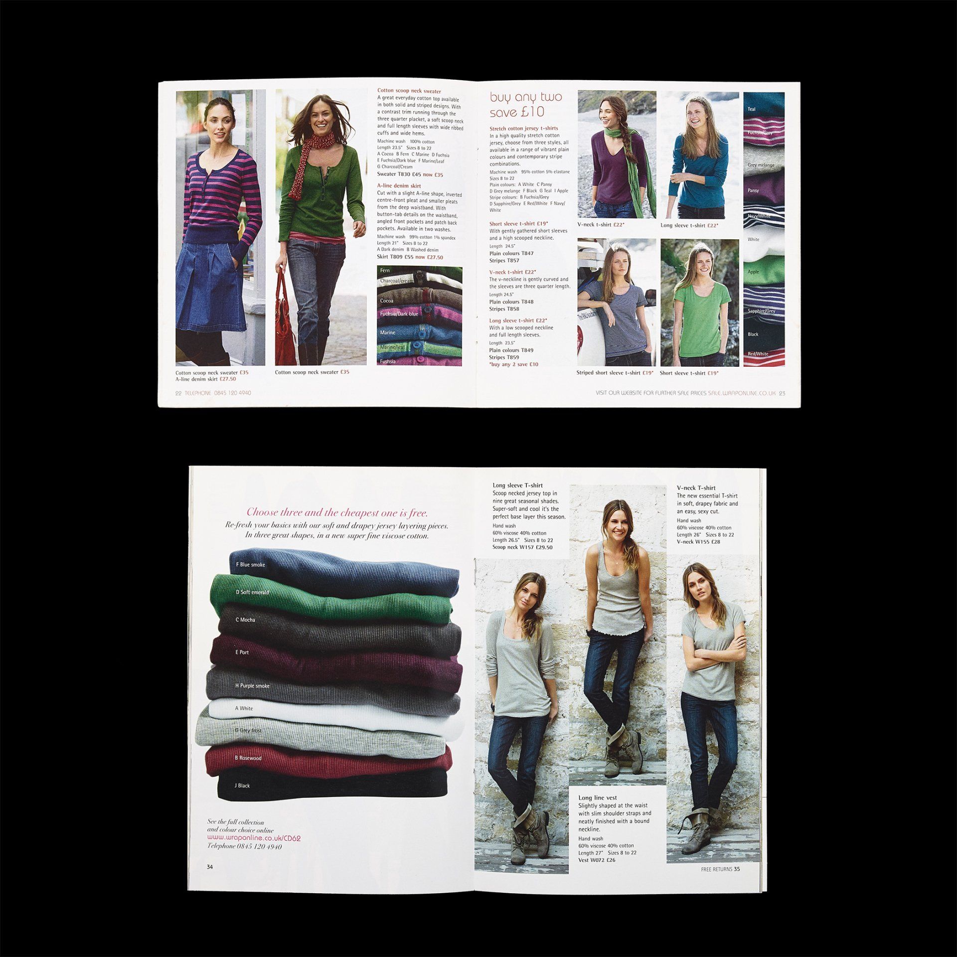 Wrap catalogue with clothing images and their descriptions