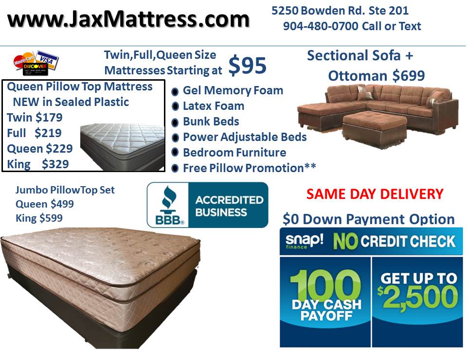 Lowest priced new Mattress and furniture delivered in Jacksonville