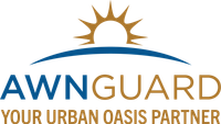 a logo for a company called awnguard your urban oasis partner