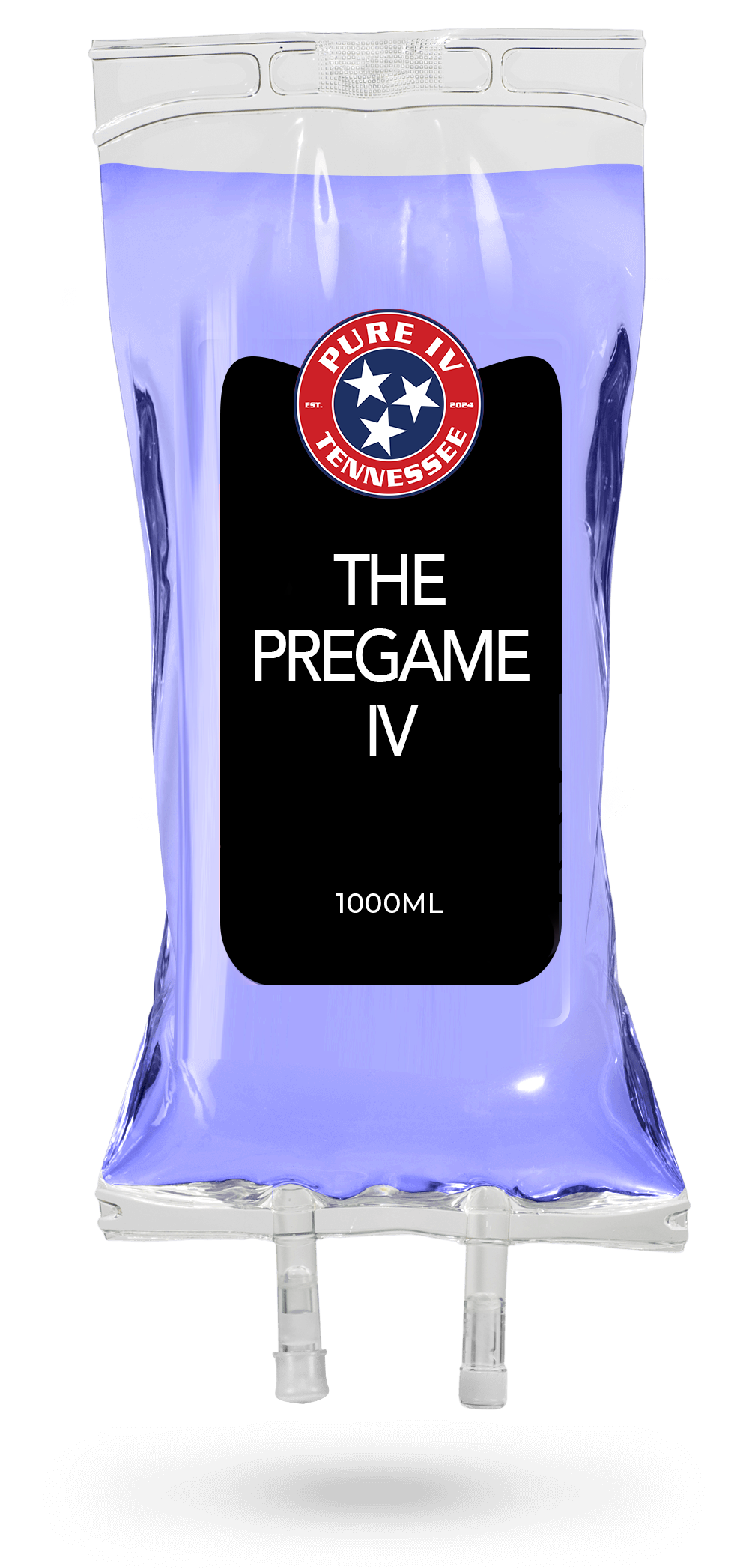 A purple bag that says the pregame iv on it