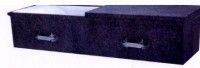 black cremation casket