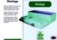 green burial vault with purple liner