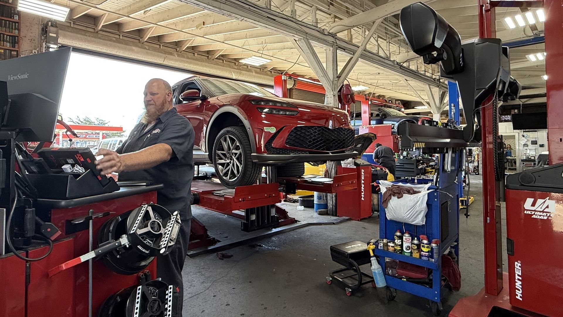 Precision ADAS wheel alignment diagnostic measurement at Wayside Garage serving Seaside and Monterey