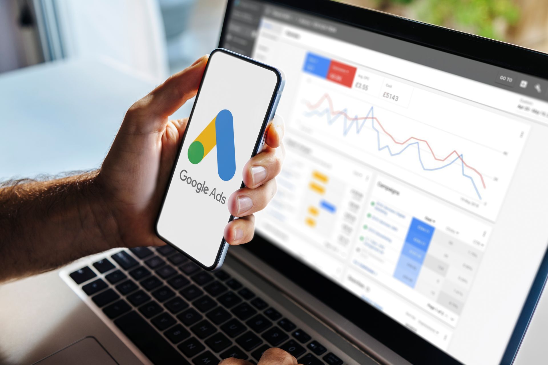 google ads on laptop screen