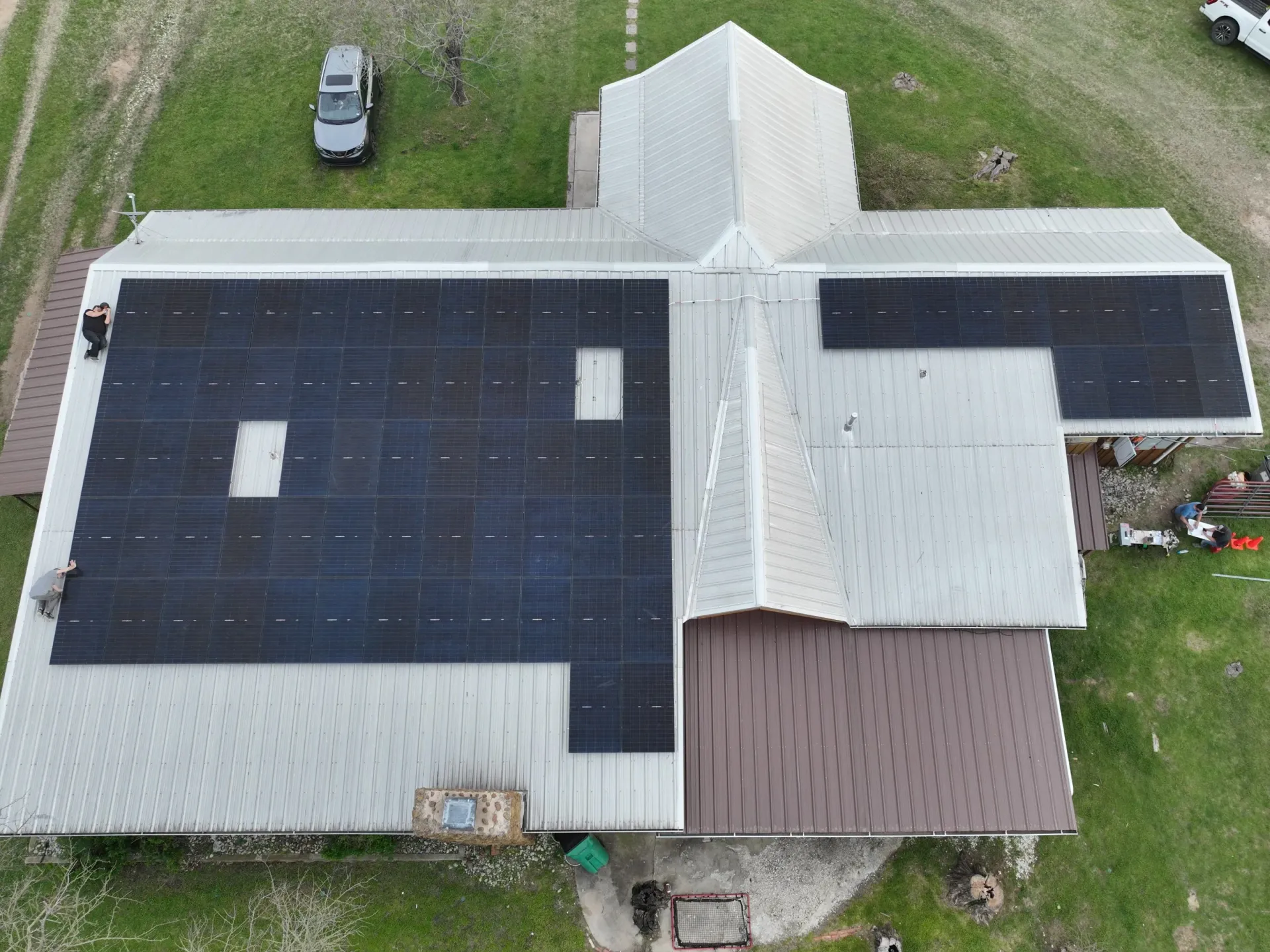 Solar installation on a home in Wise County TX
