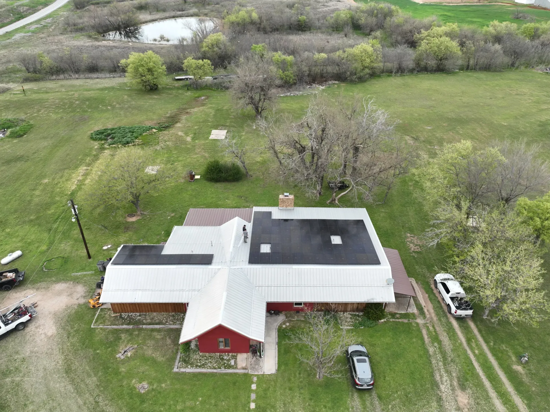 Residential solar installation on a Chico TX home