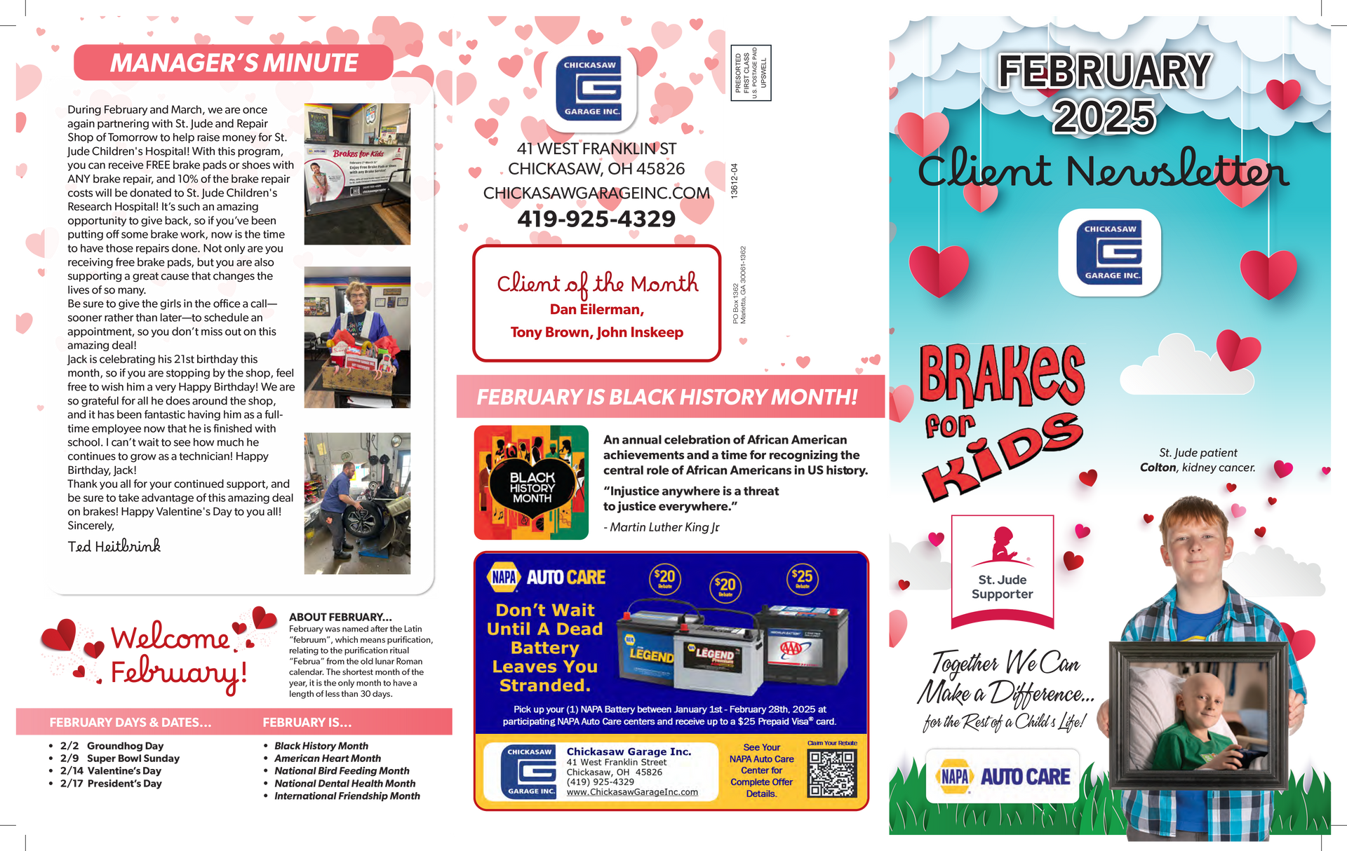 Newsletter, February 2025 | Chickasaw Garage