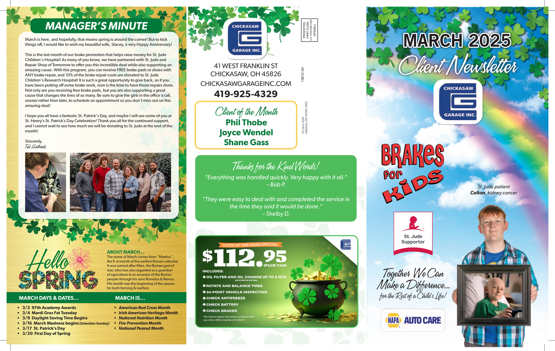Newsletter, March 2025 | Chickasaw Garage