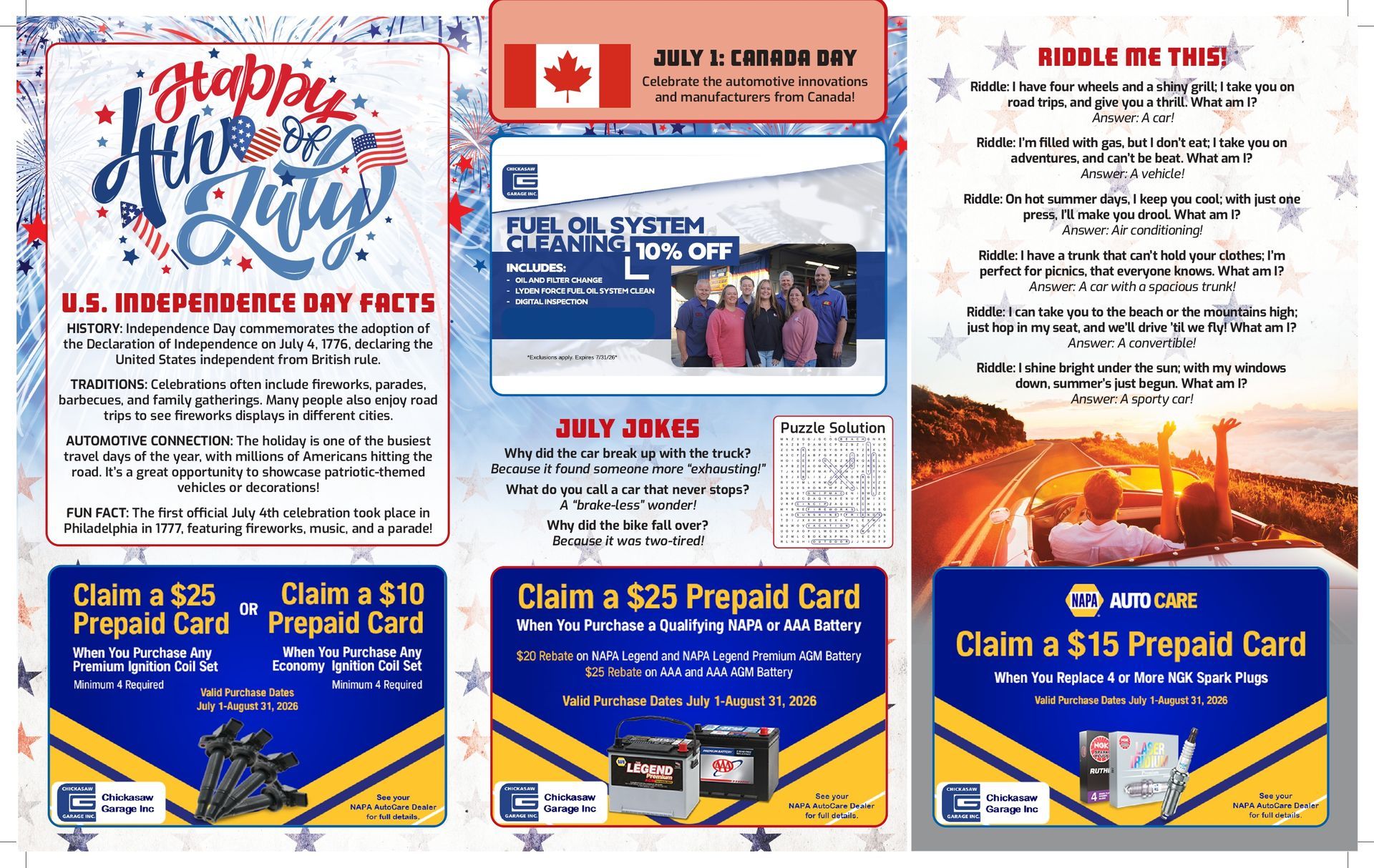 Newsletter Page 2 | Chickasaw Garage